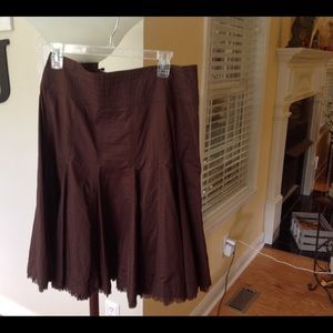CAbi Brown Pleated Skirt